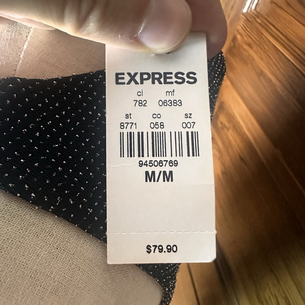 Express Party Dress Metallic Sparkle Sleeveless Womens Size M Cocktail NWT $79 - Picture 4 of 7